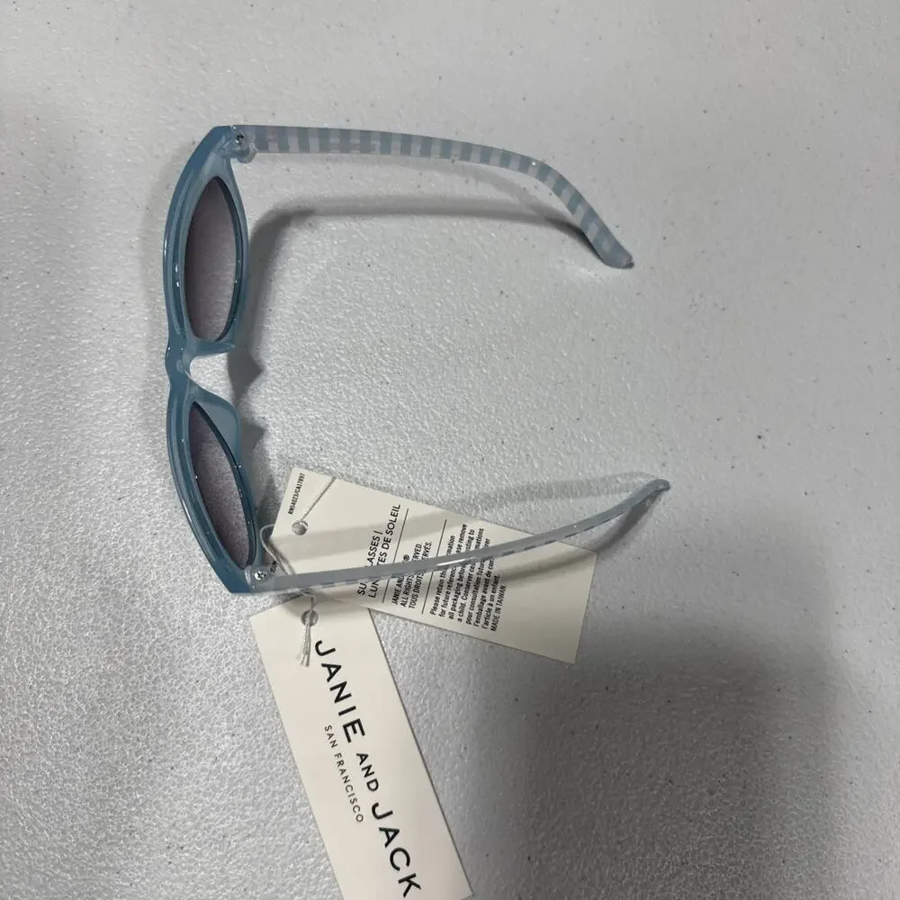 Janie and Jack Fashion Sunglasses Blue & Clear striped Kids' Size 2- 4 Y Beach